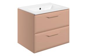 Stafford 615mm Wall Hung 2 Drawer Basin Unit w/0TH Basin - Matt Apricot